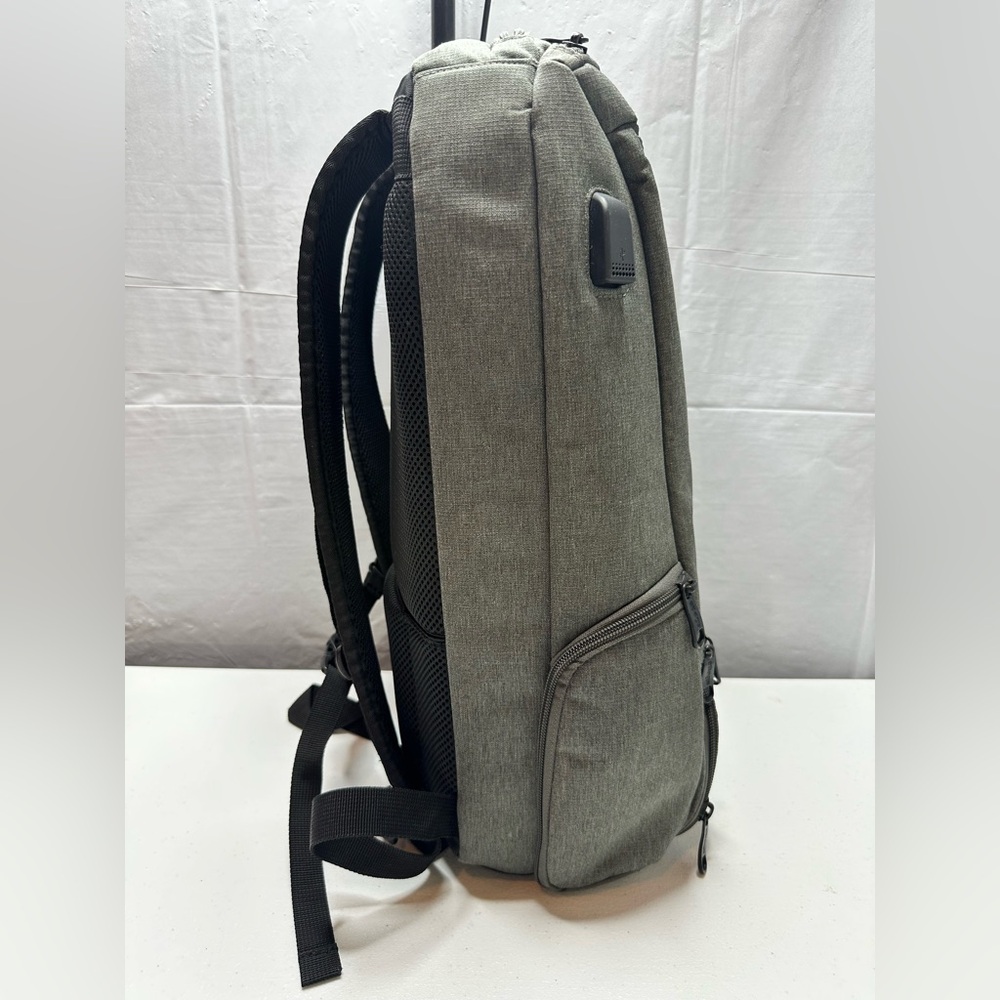 eBags EB2146-16 USB Travel Professional Slim Laptop Backpack Gray W/ Orange Int. - Picture 2 of 16